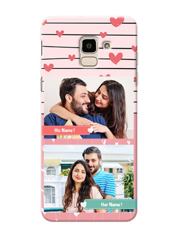 Custom Samsung Galaxy On6 (2018) 2 image holder with hearts Design