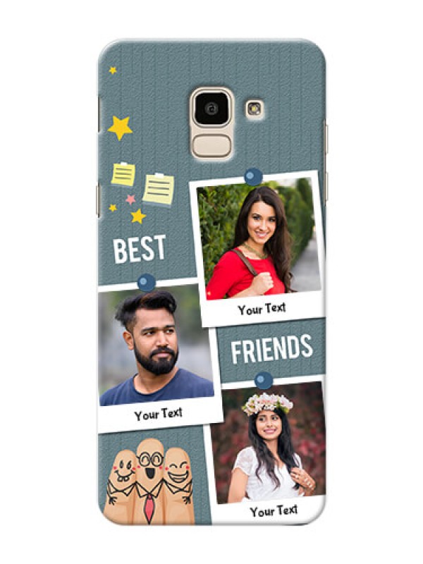 Custom Samsung Galaxy On6 (2018) 3 image holder with sticky frames and friendship day wishes Design