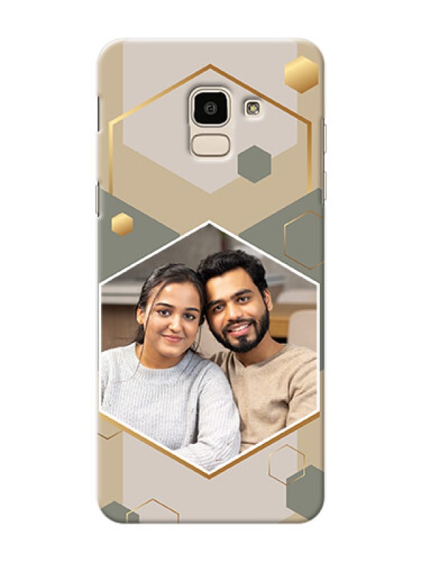 Custom Galaxy On6 2018 Phone Back Covers: Stylish Hexagon Pattern Design