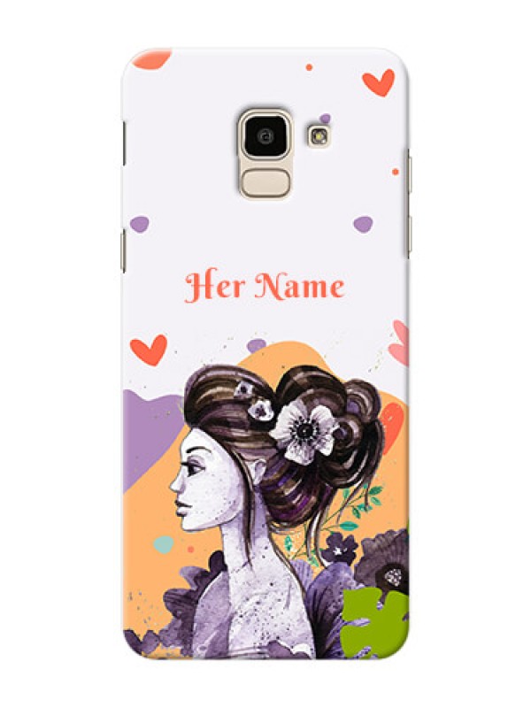 Custom Galaxy On6 2018 Custom Mobile Case with Woman And Nature Design