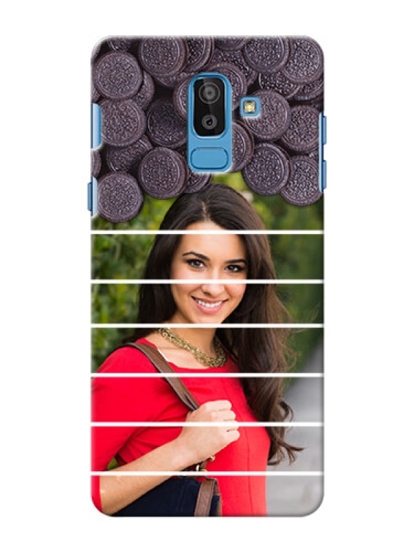 Custom Samsung Galaxy On8 (2018) oreo biscuit pattern with white stripes Design