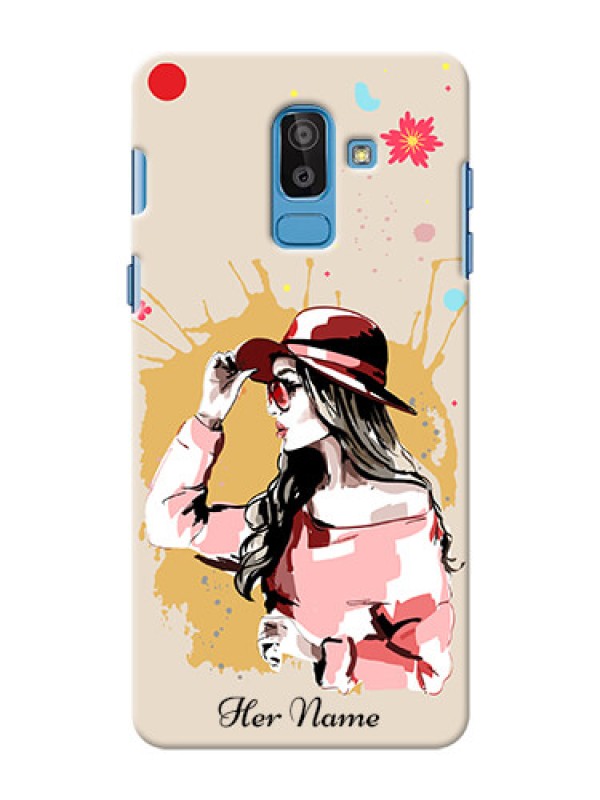 Custom Galaxy On8 2018 Back Covers: Women with pink hat  Design