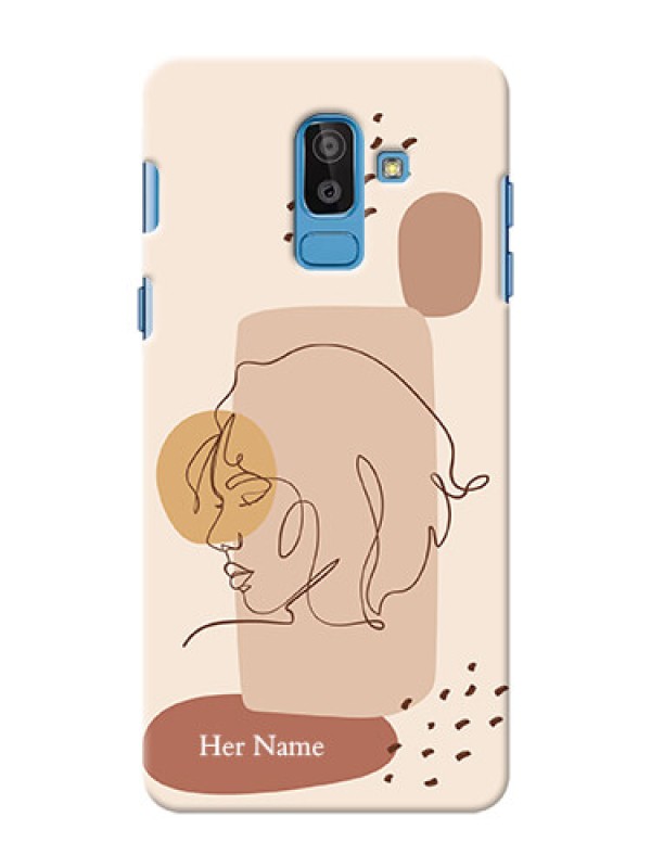 Custom Galaxy On8 2018 Custom Phone Covers: Calm Woman line art Design