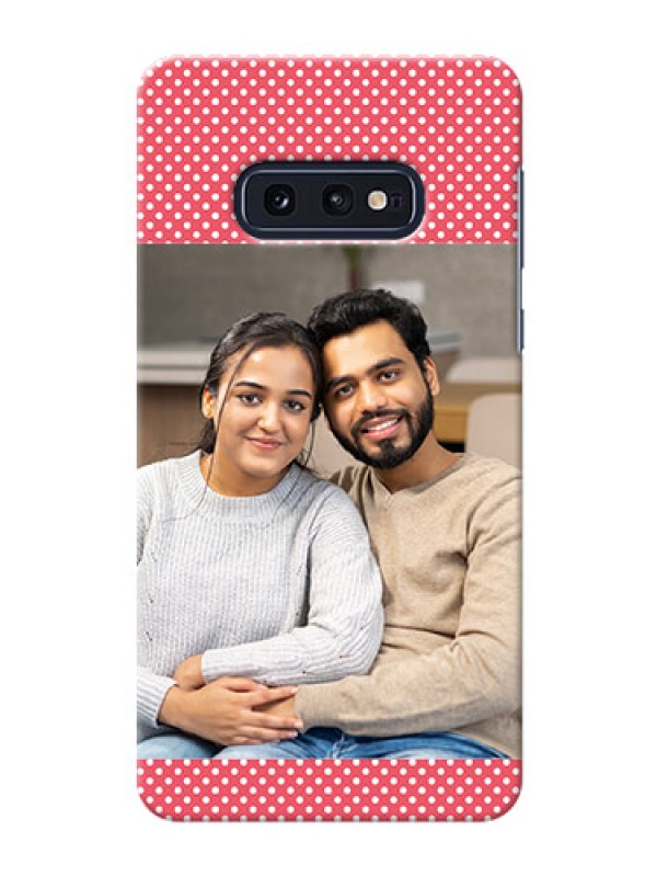 Custom Galaxy S10e Custom Mobile Case with White Dotted Design