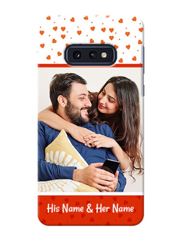 Custom Galaxy S10e Phone Back Covers: Orange Love Symbol Design