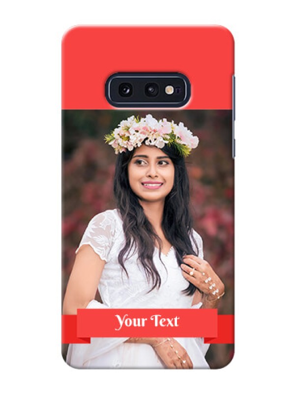 Custom Galaxy S10e Personalised mobile covers: Simple Red Color Design