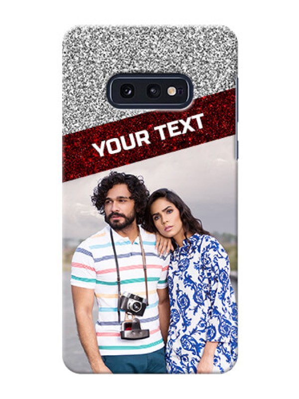 Custom Galaxy S10e Mobile Cases: Image Holder with Glitter Strip Design