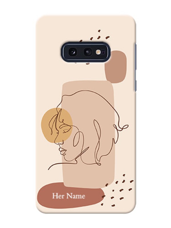 Custom Galaxy S10 E Custom Phone Covers: Calm Woman line art Design