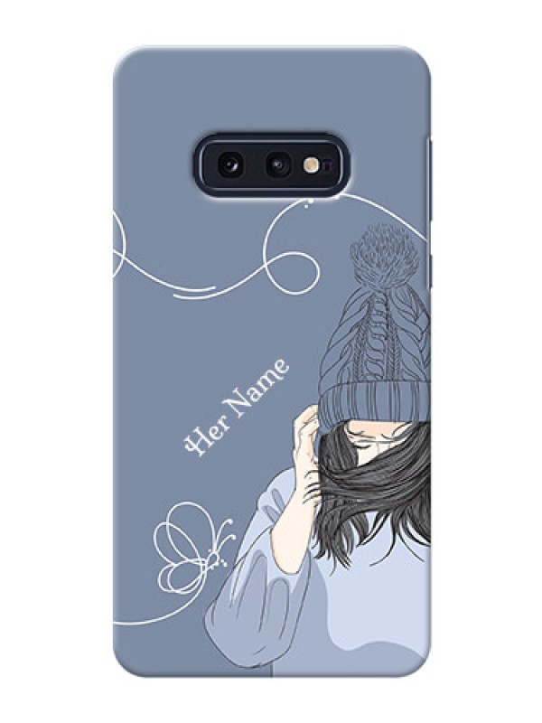 Custom Galaxy S10 E Custom Mobile Case with Girl in winter outfit Design