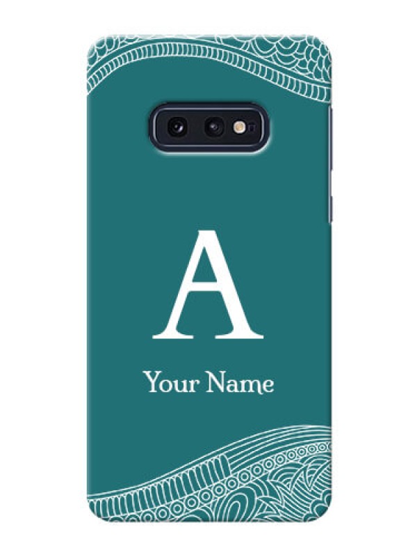 Custom Galaxy S10 E Mobile Back Covers: line art pattern with custom name Design