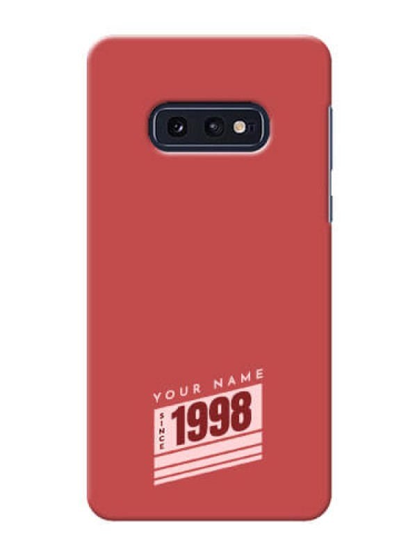 Custom Galaxy S10 E Phone Back Covers: Red custom year of birth Design