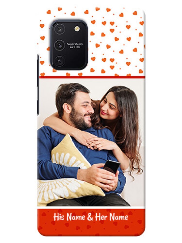Custom Galaxy S10 Lite Phone Back Covers: Orange Love Symbol Design