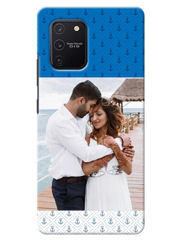 Custom Galaxy S10 Lite Mobile Phone Covers: Blue Anchors Design