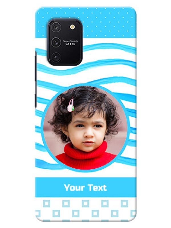 Custom Galaxy S10 Lite phone back covers: Simple Blue Case Design