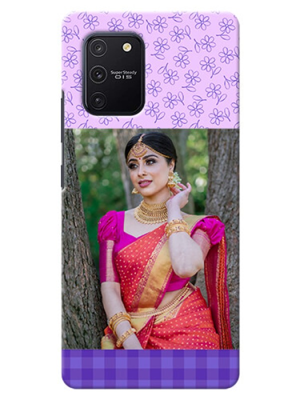 Custom Galaxy S10 Lite Mobile Cases: Purple Floral Design