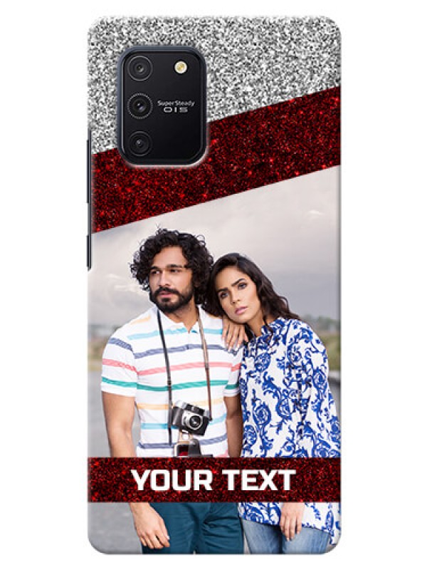 Custom Galaxy S10 Lite Mobile Cases: Image Holder with Glitter Strip Design