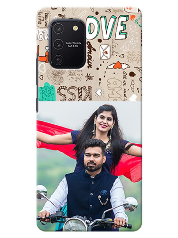 Custom Galaxy S10 Lite Personalised mobile covers: Love Doodle Pattern 