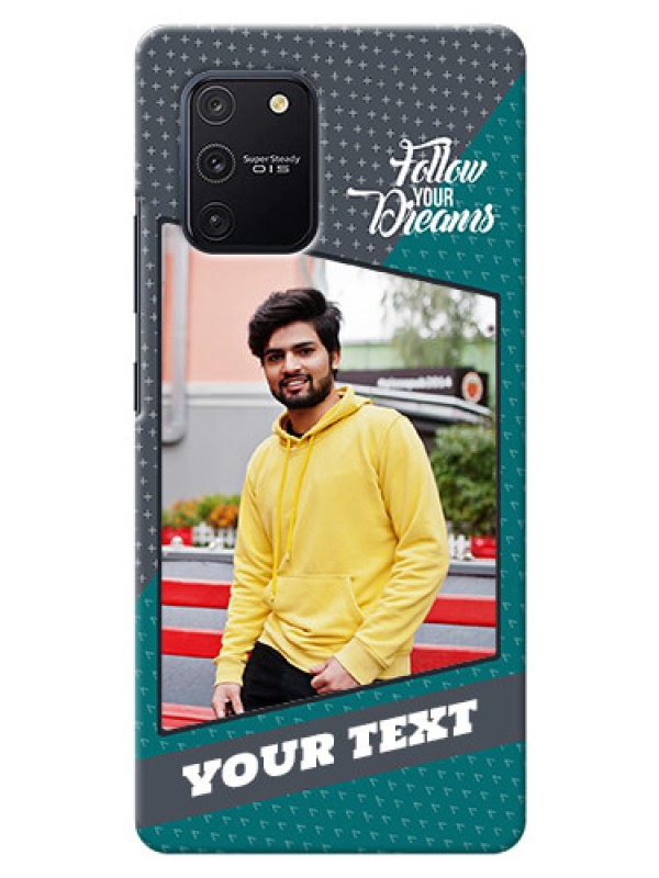 Custom Galaxy S10 Lite Back Covers: Background Pattern Design with Quote