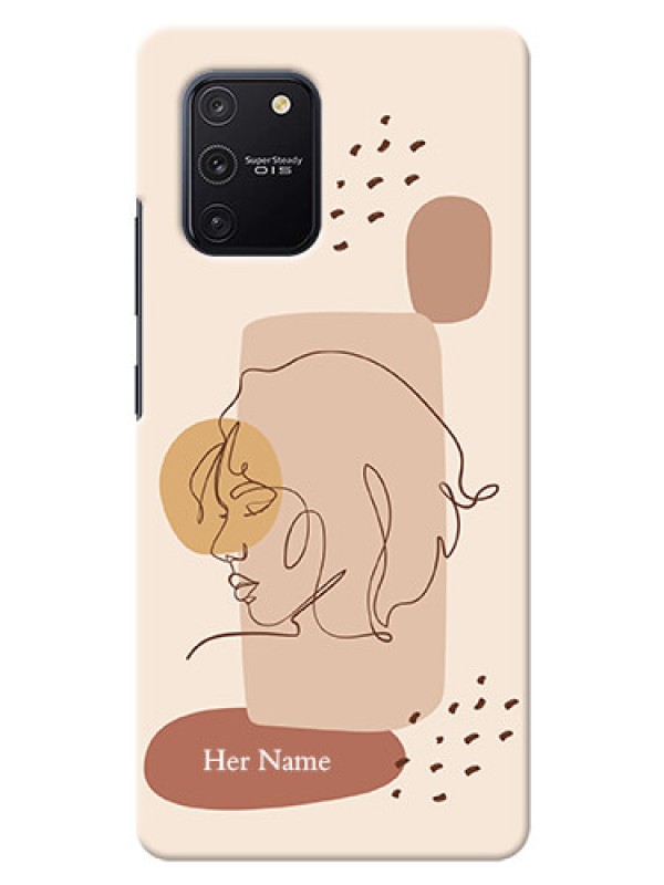 Custom Galaxy S10 Lite Custom Phone Covers: Calm Woman line art Design