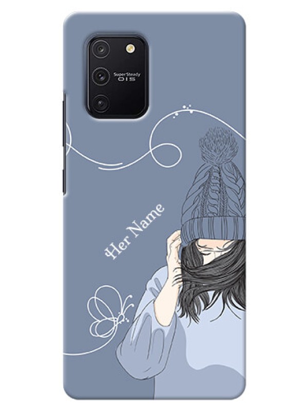 Custom Galaxy S10 Lite Custom Mobile Case with Girl in winter outfit Design