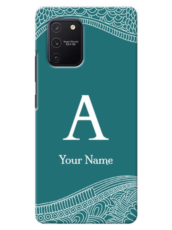 Custom Galaxy S10 Lite Mobile Back Covers: line art pattern with custom name Design