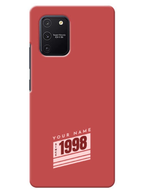 Custom Galaxy S10 Lite Phone Back Covers: Red custom year of birth Design