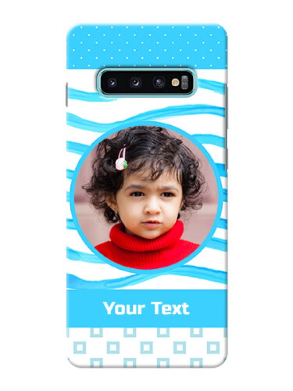 Custom Samsung Galaxy S10 Plus phone back covers: Simple Blue Case Design