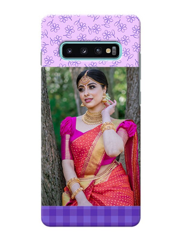 Custom Samsung Galaxy S10 Plus Mobile Cases: Purple Floral Design
