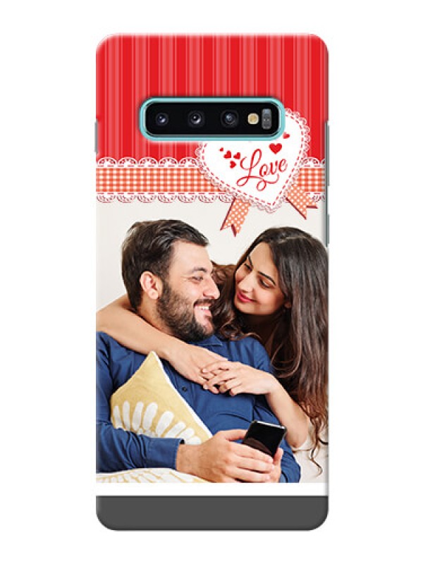Custom Samsung Galaxy S10 Plus phone cases online: Red Love Pattern Design