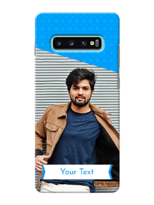 Custom Samsung Galaxy S10 Plus Personalized Mobile Covers: Simple Blue Color Design