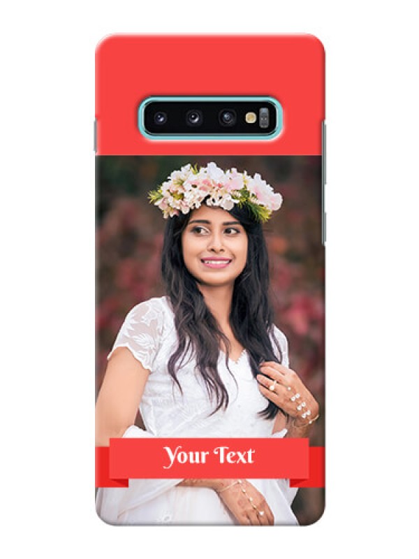 Custom Samsung Galaxy S10 Plus Personalised mobile covers: Simple Red Color Design