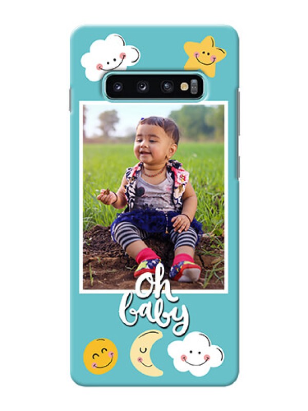 Custom Samsung Galaxy S10 Plus Personalised Phone Cases: Smiley Kids Stars Design