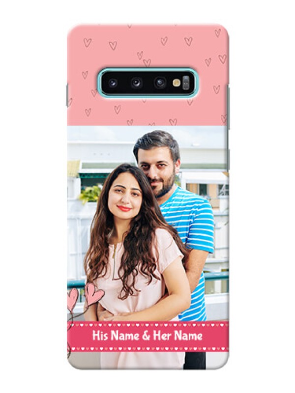 Custom Samsung Galaxy S10 Plus phone back covers: Love Design Peach Color