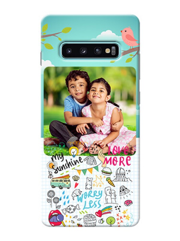 Custom Samsung Galaxy S10 Plus phone cases online: Doodle love Design