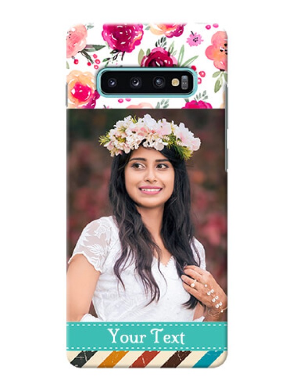 Custom Samsung Galaxy S10 Plus Personalized Mobile Cases: Watercolor Floral Design