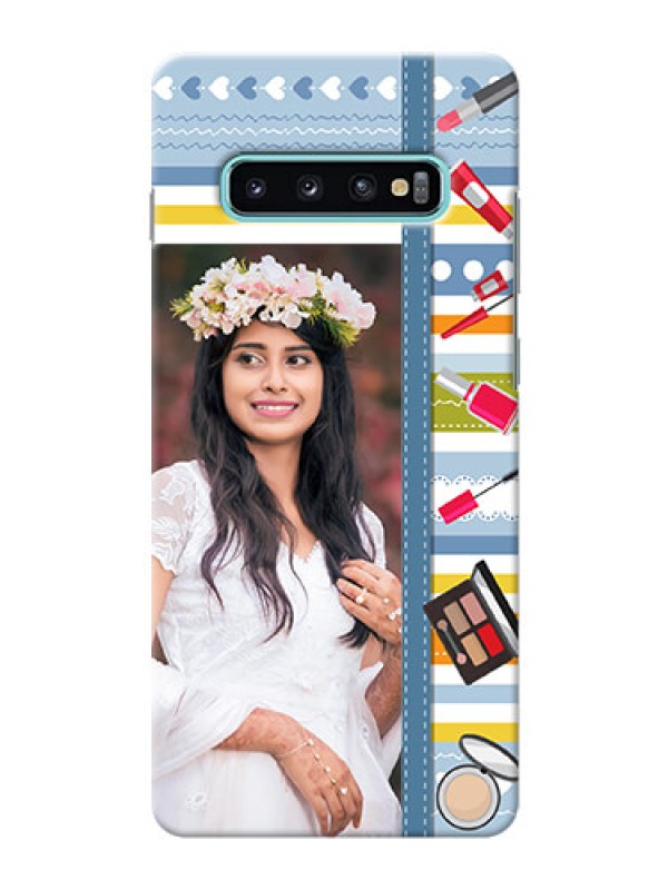 Custom Samsung Galaxy S10 Plus Personalized Mobile Cases: Makeup Icons Design