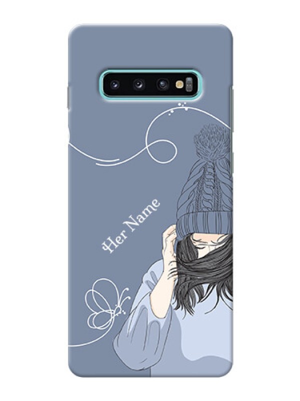 Custom Galaxy S10 Plus Custom Mobile Case with Girl in winter outfit Design