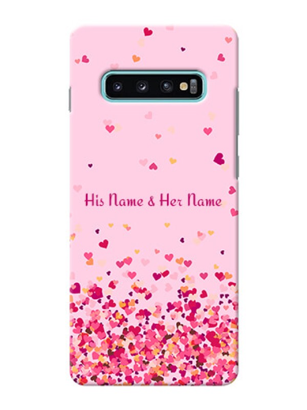 Custom Galaxy S10 Plus Phone Back Covers: Floating Hearts Design