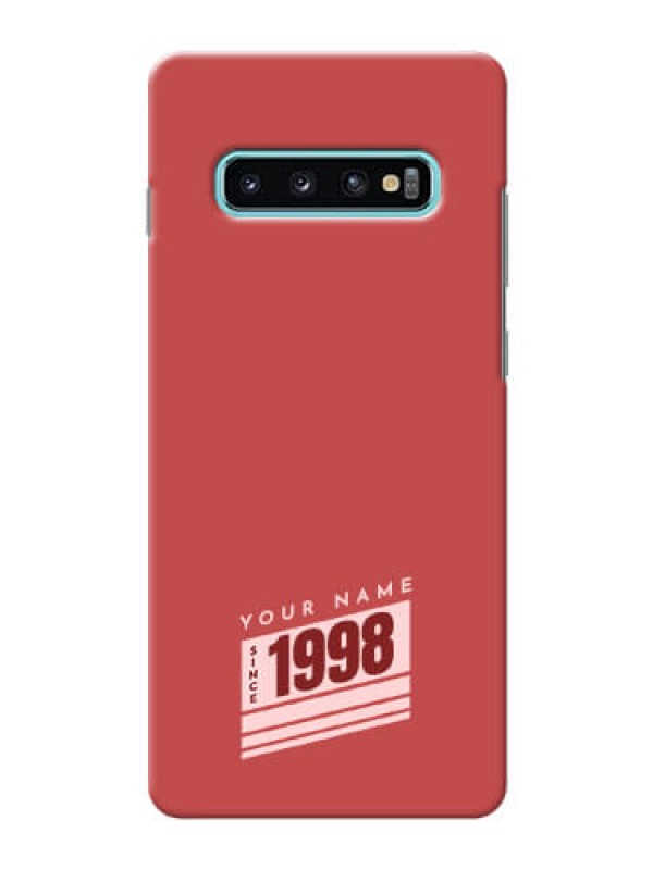 Custom Galaxy S10 Plus Phone Back Covers: Red custom year of birth Design