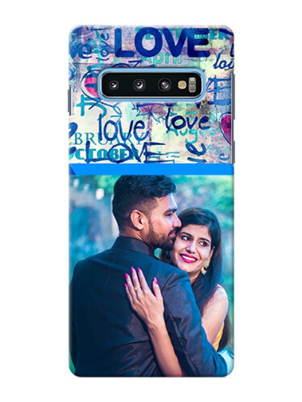 Custom Samsung Galaxy S10 Mobile Covers Online: Colorful Love Design