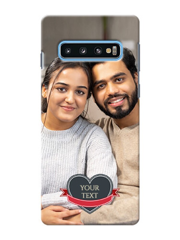 Custom Samsung Galaxy S10 mobile back covers online: Just Married Couple Design