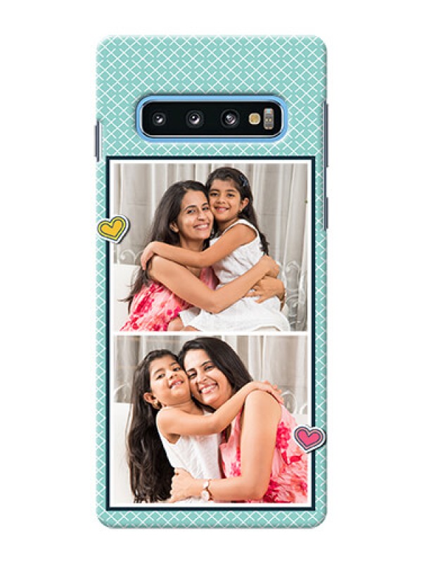 Custom Samsung Galaxy S10 Custom Phone Cases: 2 Image Holder with Pattern Design