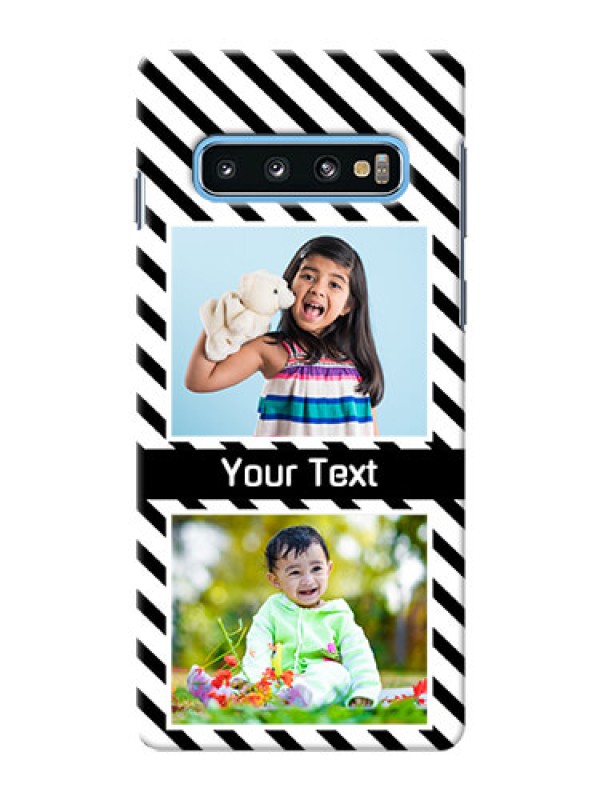 Custom Samsung Galaxy S10 Back Covers: Black And White Stripes Design