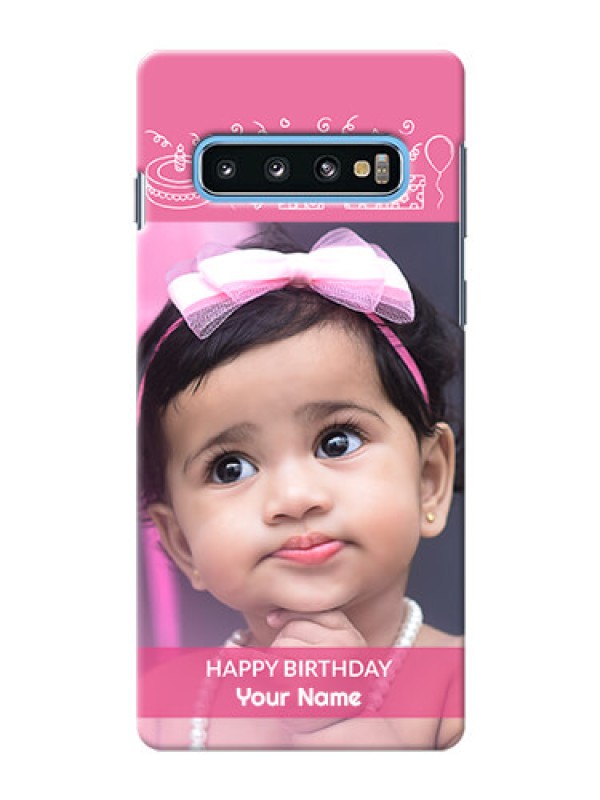 Custom Samsung Galaxy S10 Custom Mobile Cover with Birthday Line Art Design