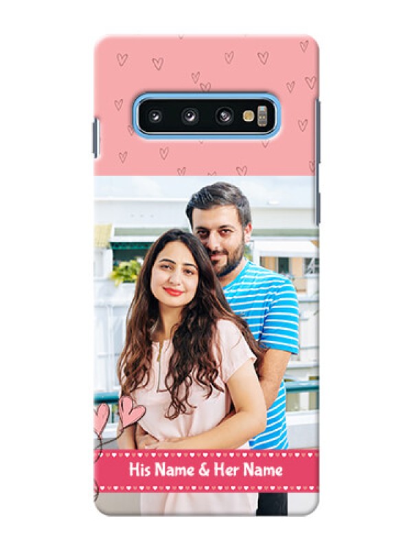 Custom Samsung Galaxy S10 phone back covers: Love Design Peach Color