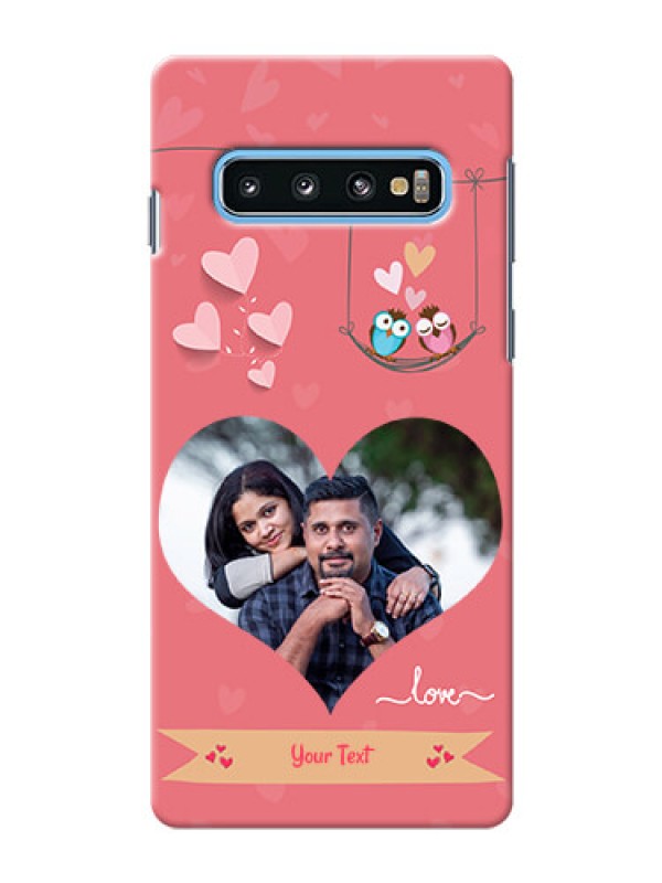 Custom Samsung Galaxy S10 custom phone covers: Peach Color Love Design 