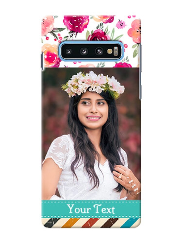 Custom Samsung Galaxy S10 Personalized Mobile Cases: Watercolor Floral Design