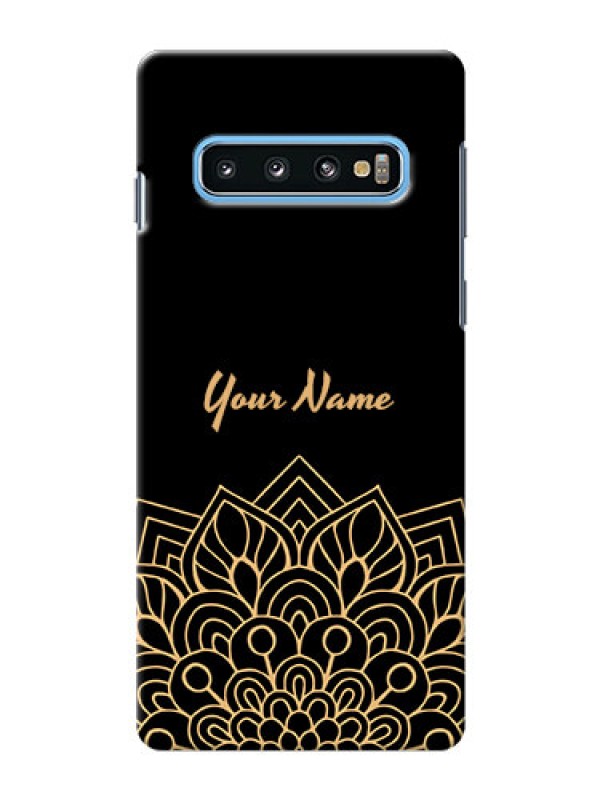 Custom Galaxy S10 Back Covers: Golden mandala Design