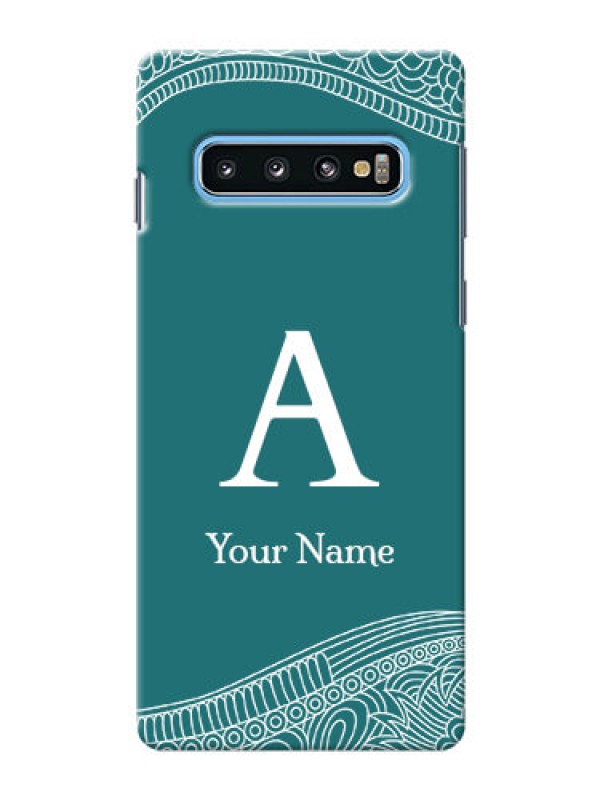 Custom Galaxy S10 Mobile Back Covers: line art pattern with custom name Design