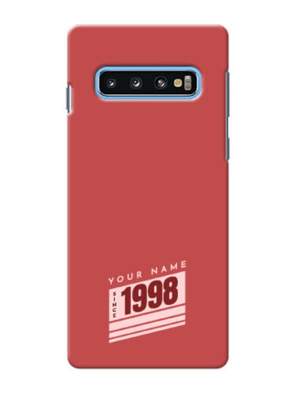 Custom Galaxy S10 Phone Back Covers: Red custom year of birth Design